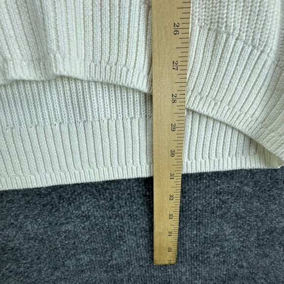 J Crew Sweater Womens Small Pullover Ivory Turtleneck Cotton Cashmere Relaxed - Picture 12 of 14